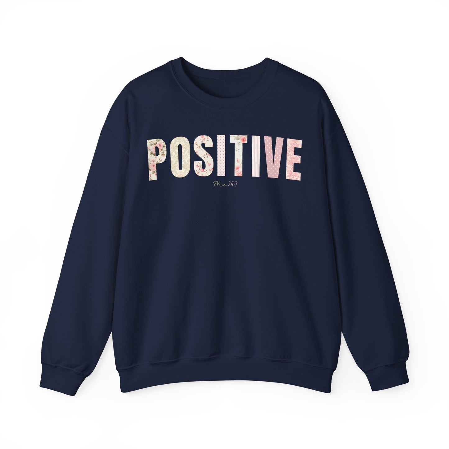 Positive Me 24:7 Pink Floral Patterns Sweatshirt