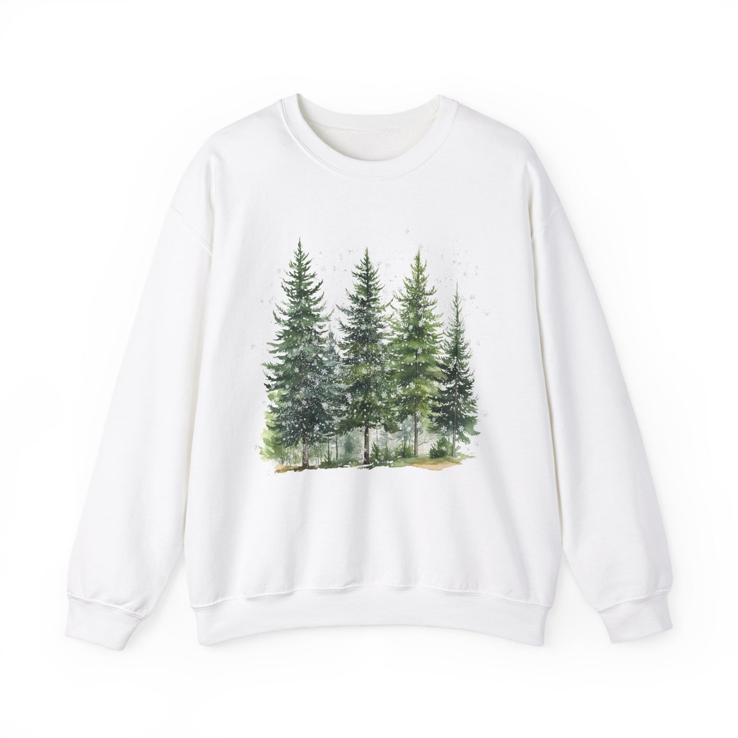 Snowy Pine Trees Graphic Sweatshirt