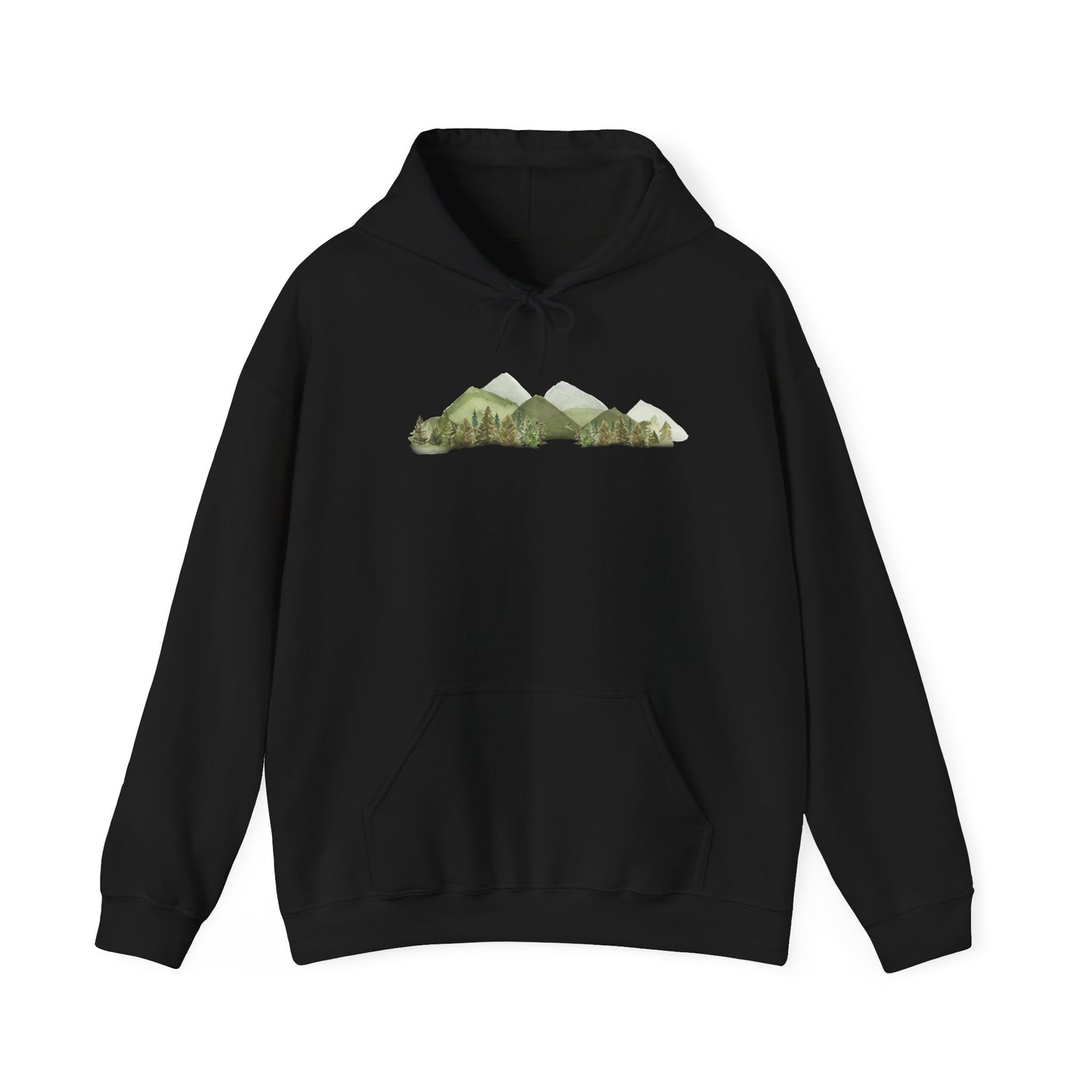 Watercolor Sage Green Mountain Hoodie