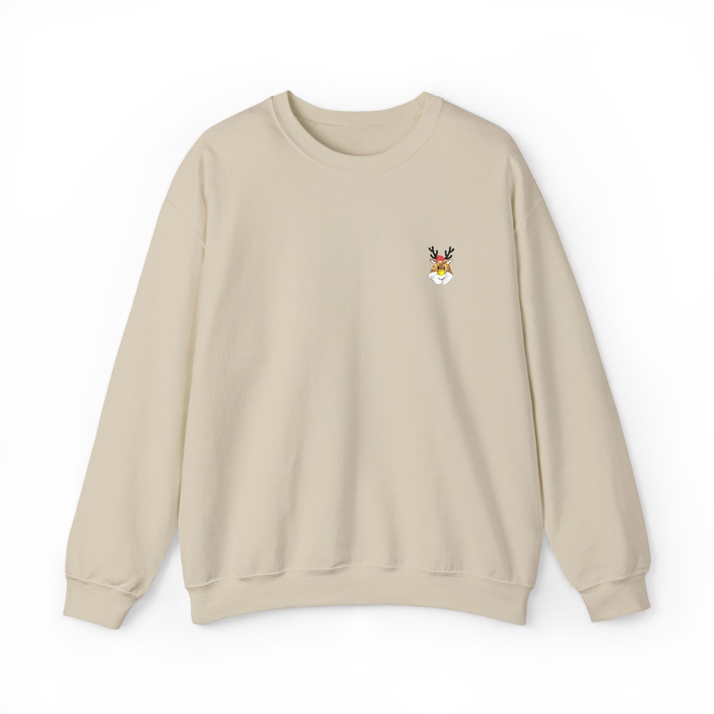 Embroidered Cartoon Reindeer Sweatshirt