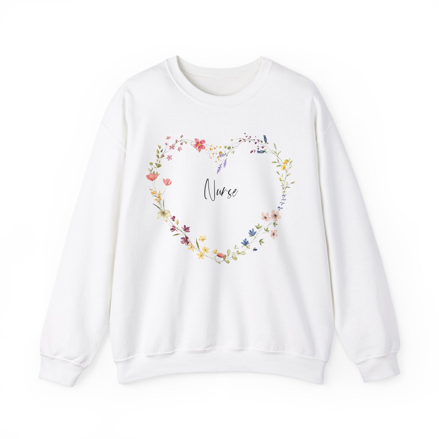 Nurse Wildflowers In Heart Shape Sweatshirt