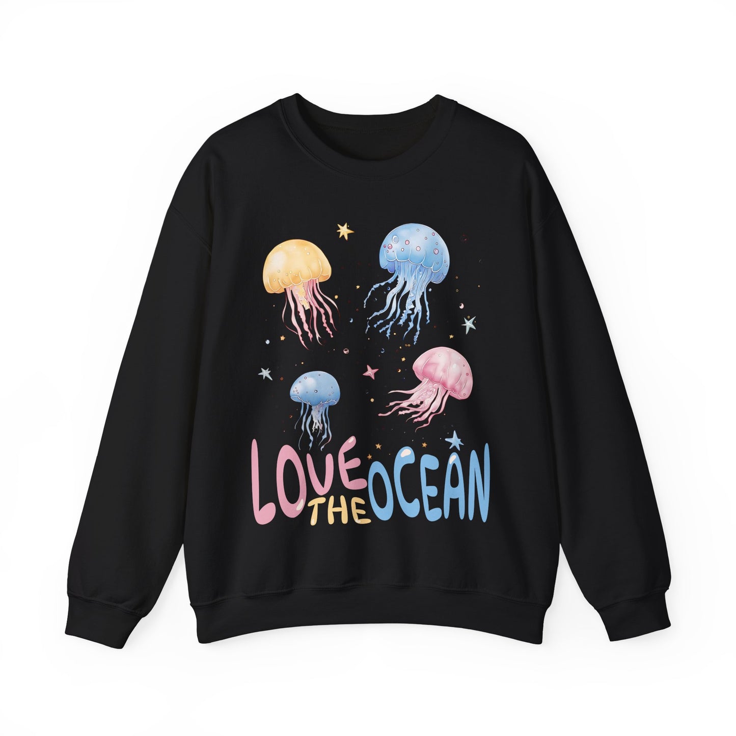 Love The Ocean Jellyfish and Stars Graphic Sweatshirt