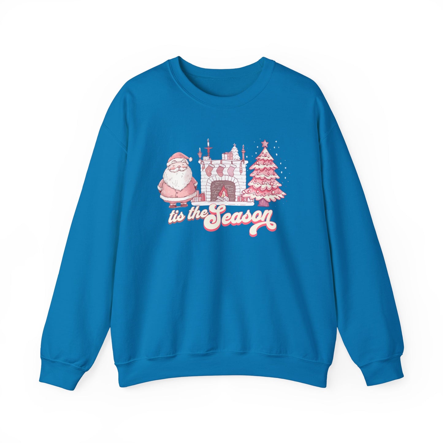 Tis The Season Cute Pink Christmas Graphic Sweatshirt