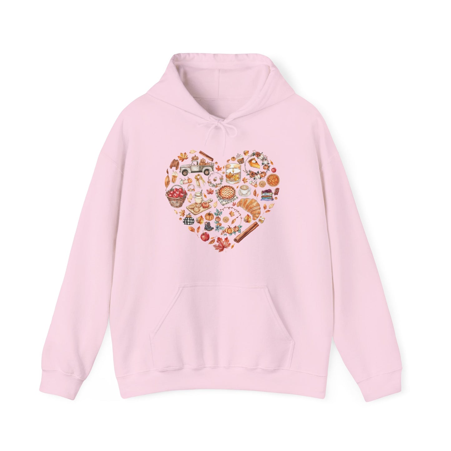 Fall Graphics In Heart Shape Hoodie