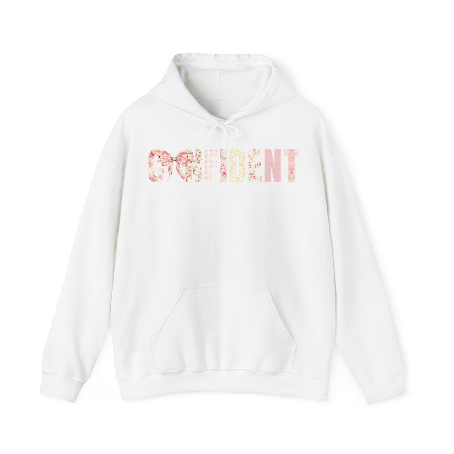 Confident Pink Floral Coquette Bow Hoodie