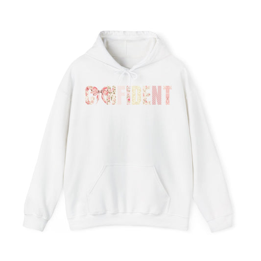 Confident Pink Floral Coquette Bow Hoodie