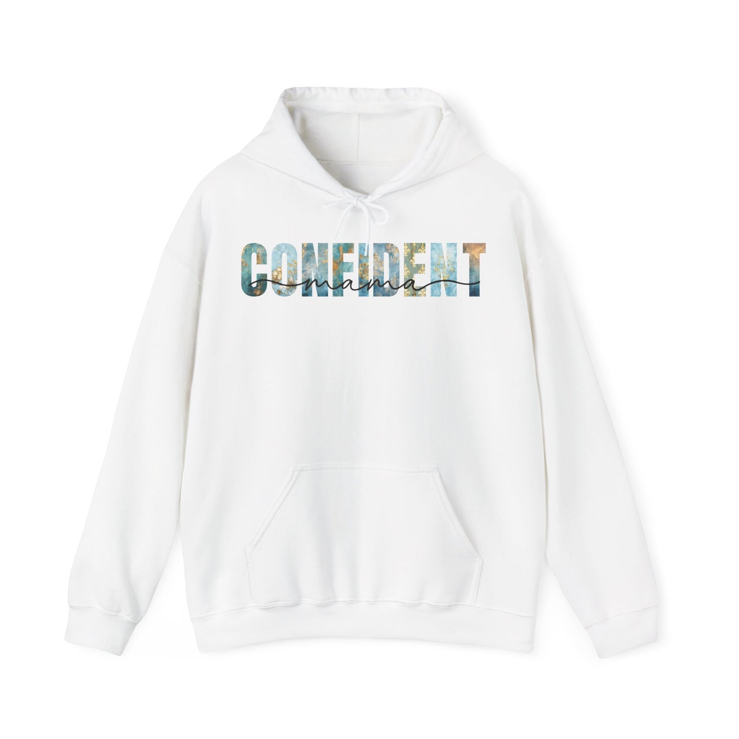 Confident Mama Blue and Golden Patterns Hoodie