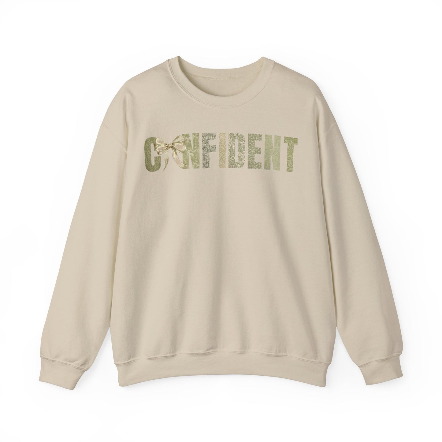 Confident With Coquette Bow Green Pattern Sweatshirt