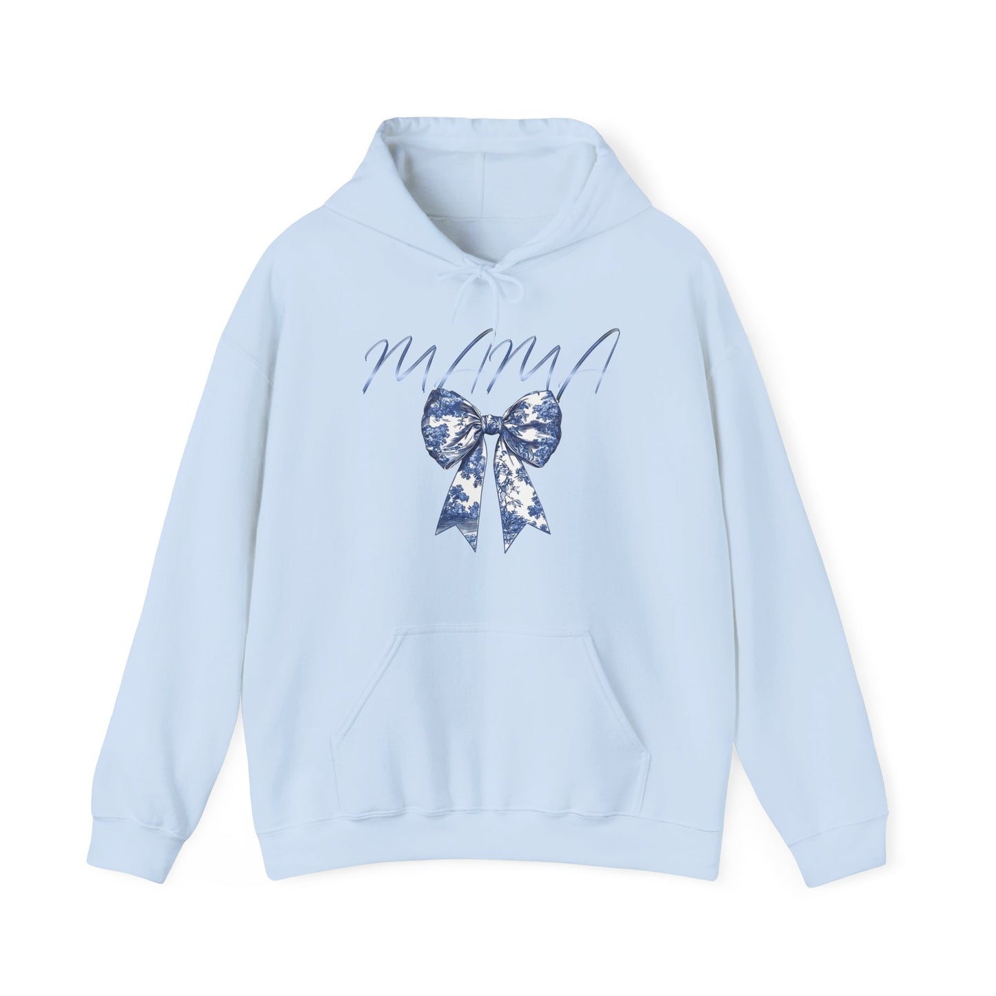 Toile De Jouy Blue Coquette Bow Mama Hoodie