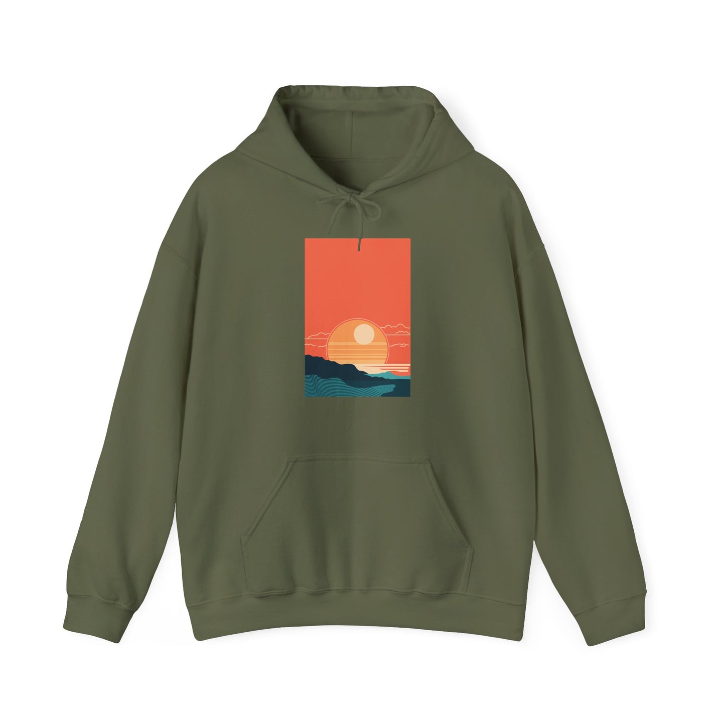 Minimalist Boho Sunset Graphic Hoodie