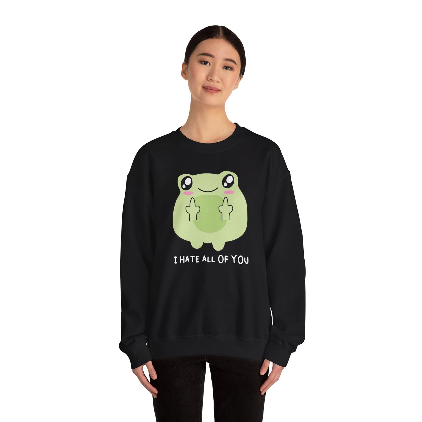 Hate All of You Funny Frog Middle Fingers Sweatshirt