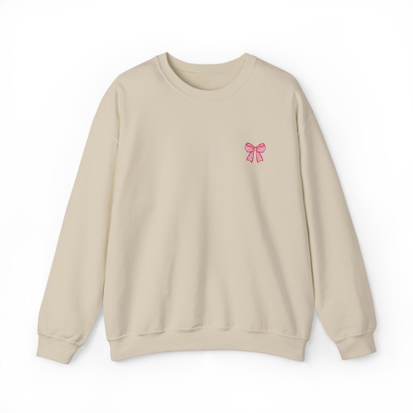 Embroidered Coquette Pink Bow Sweatshirt