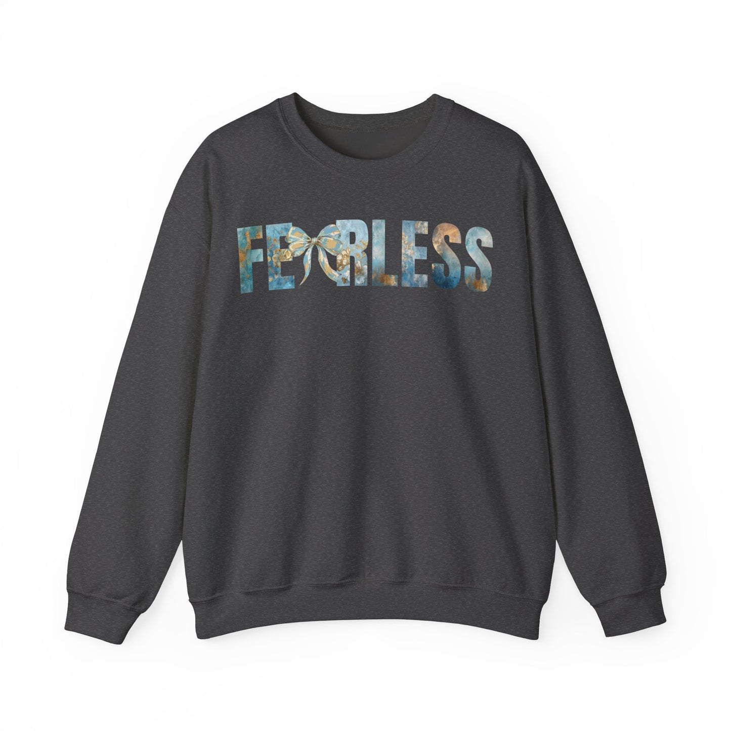 Fearless Golden and Blue Coquette Bow Sweatshirt