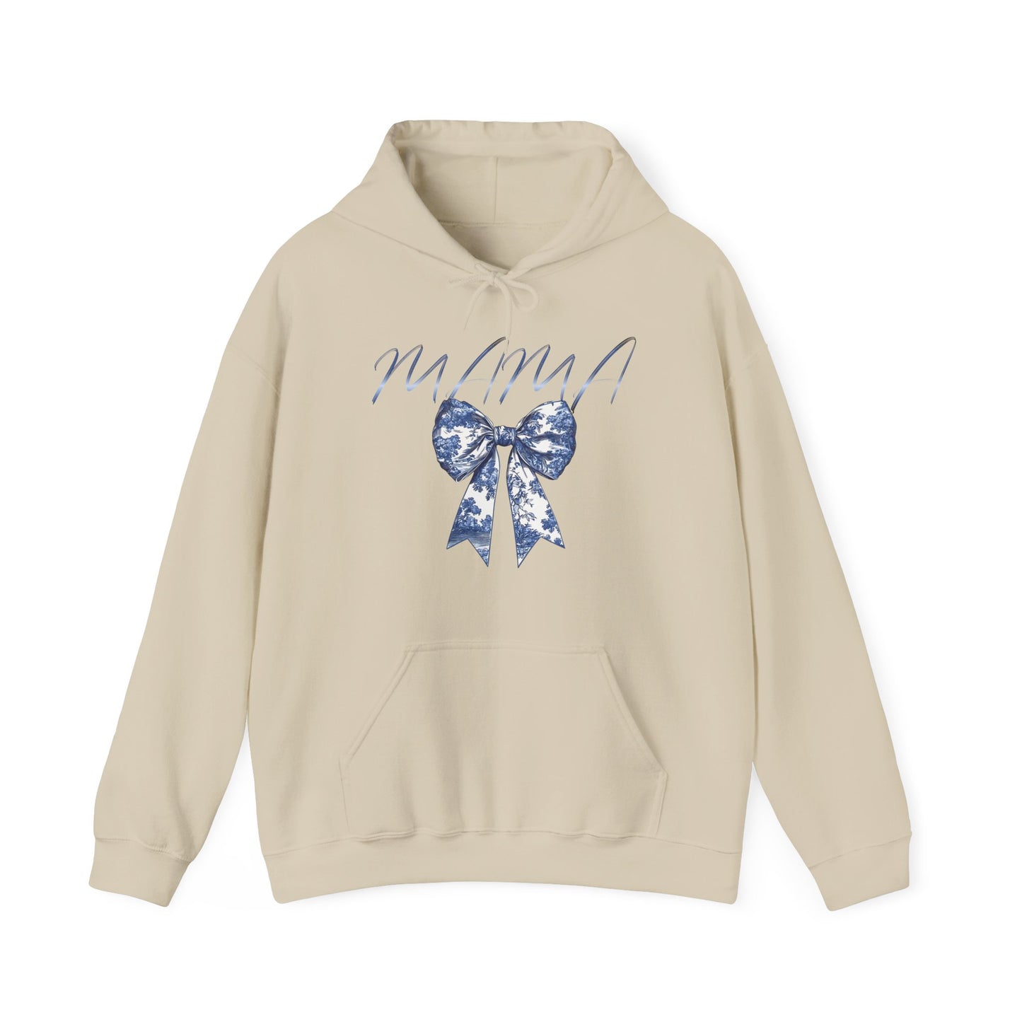 Toile De Jouy Blue Coquette Bow Mama Hoodie