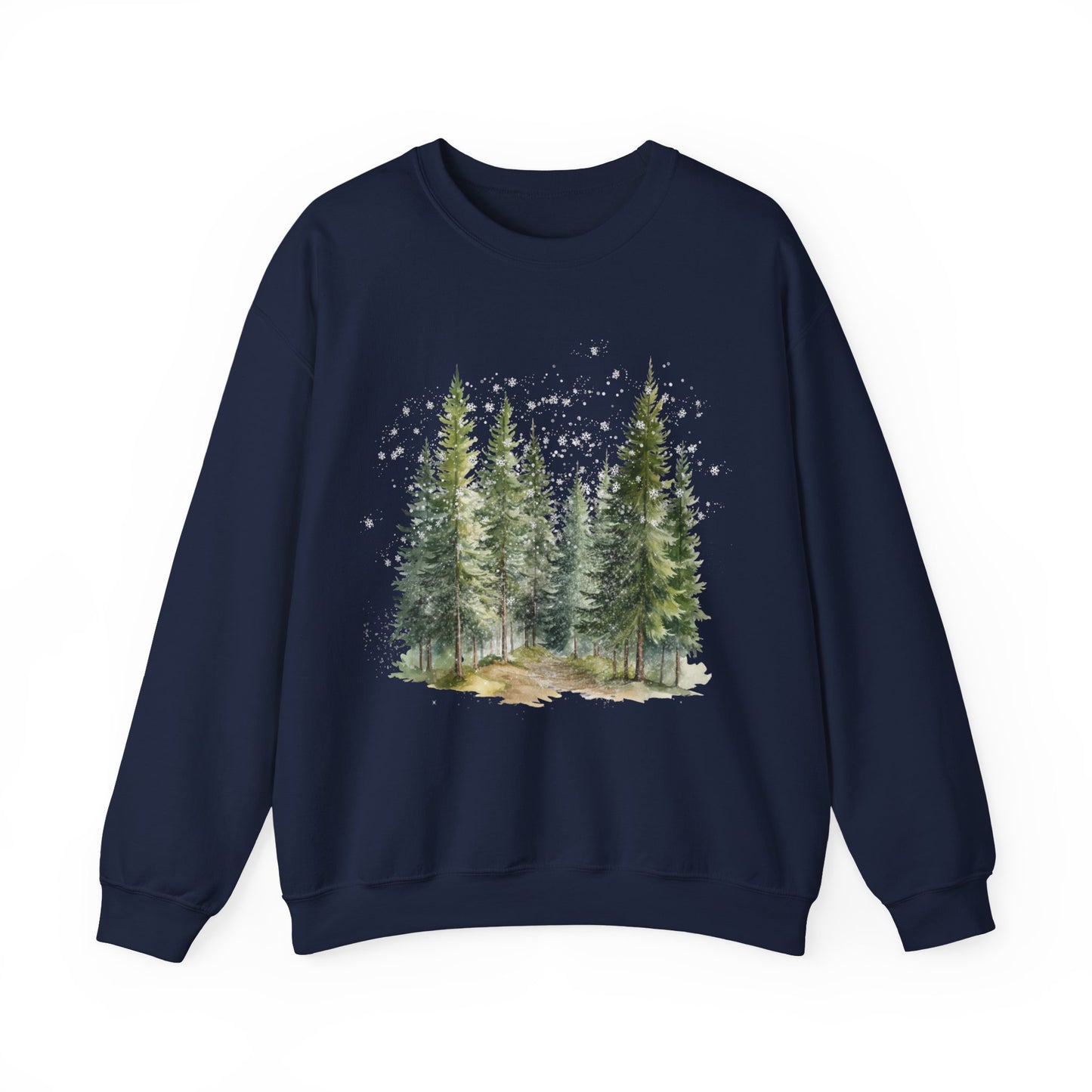 Snowy Pine Trees Graphic Sweatshirt