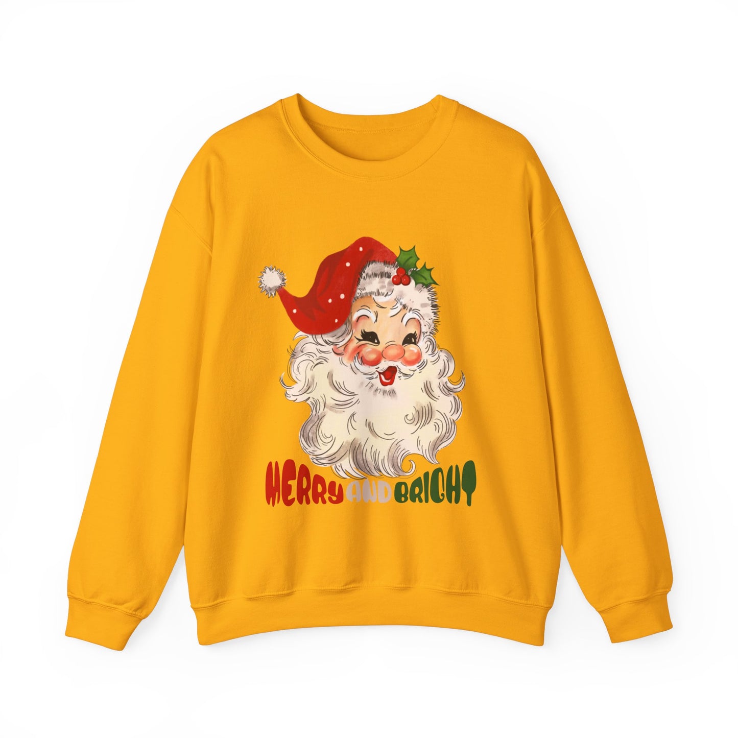 Merry And Bright Cute Santa Sweatshirt