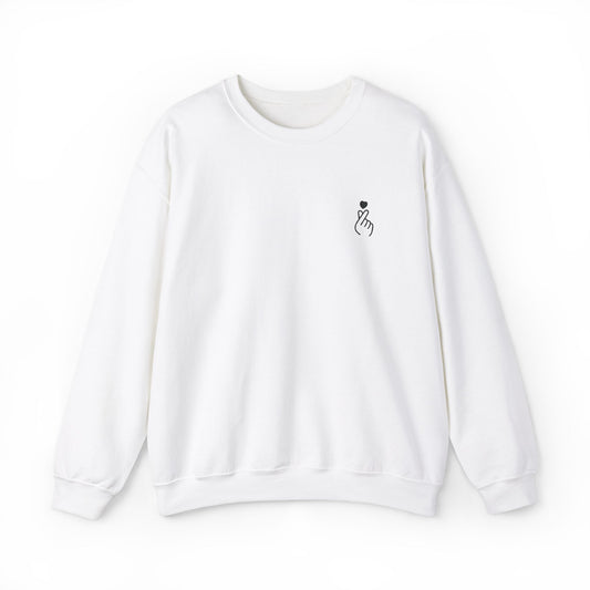 Embroidered Korean Heart Hands Sweatshirt