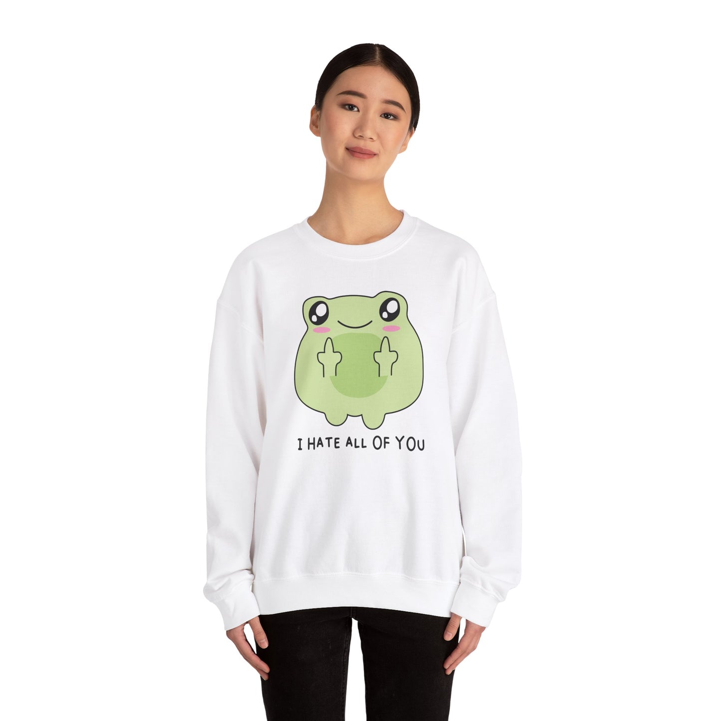 Hate All of You Funny Frog Middle Fingers Sweatshirt