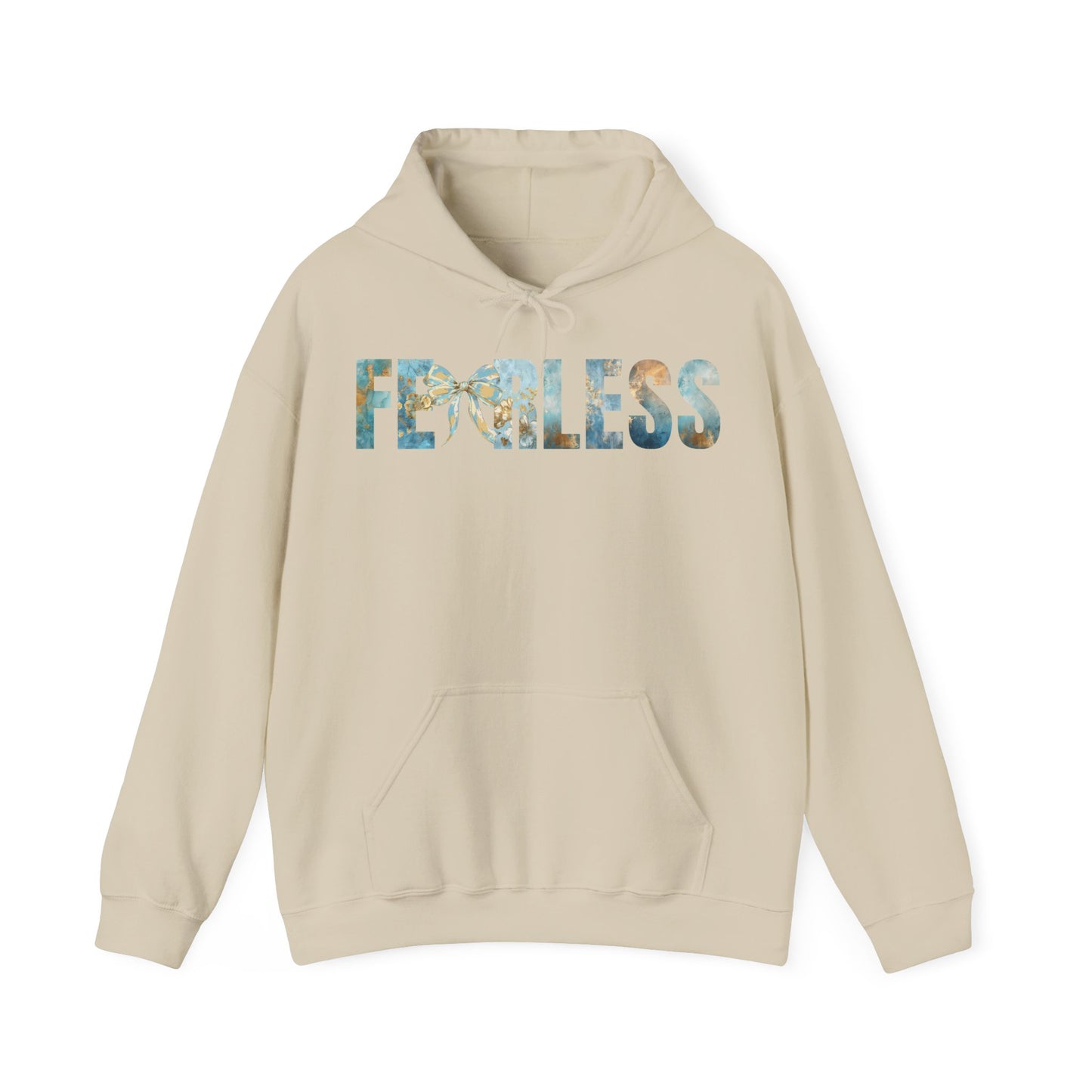 Fearless Golden and Blue Coquette Bow Hoodie