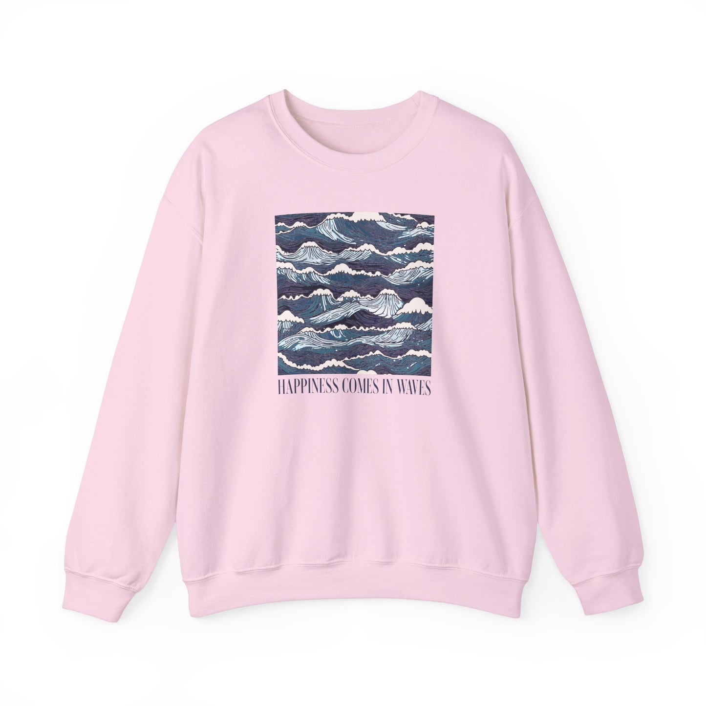 Happiness Comes in Waves Ocean Waves Graphic Sweatshirt