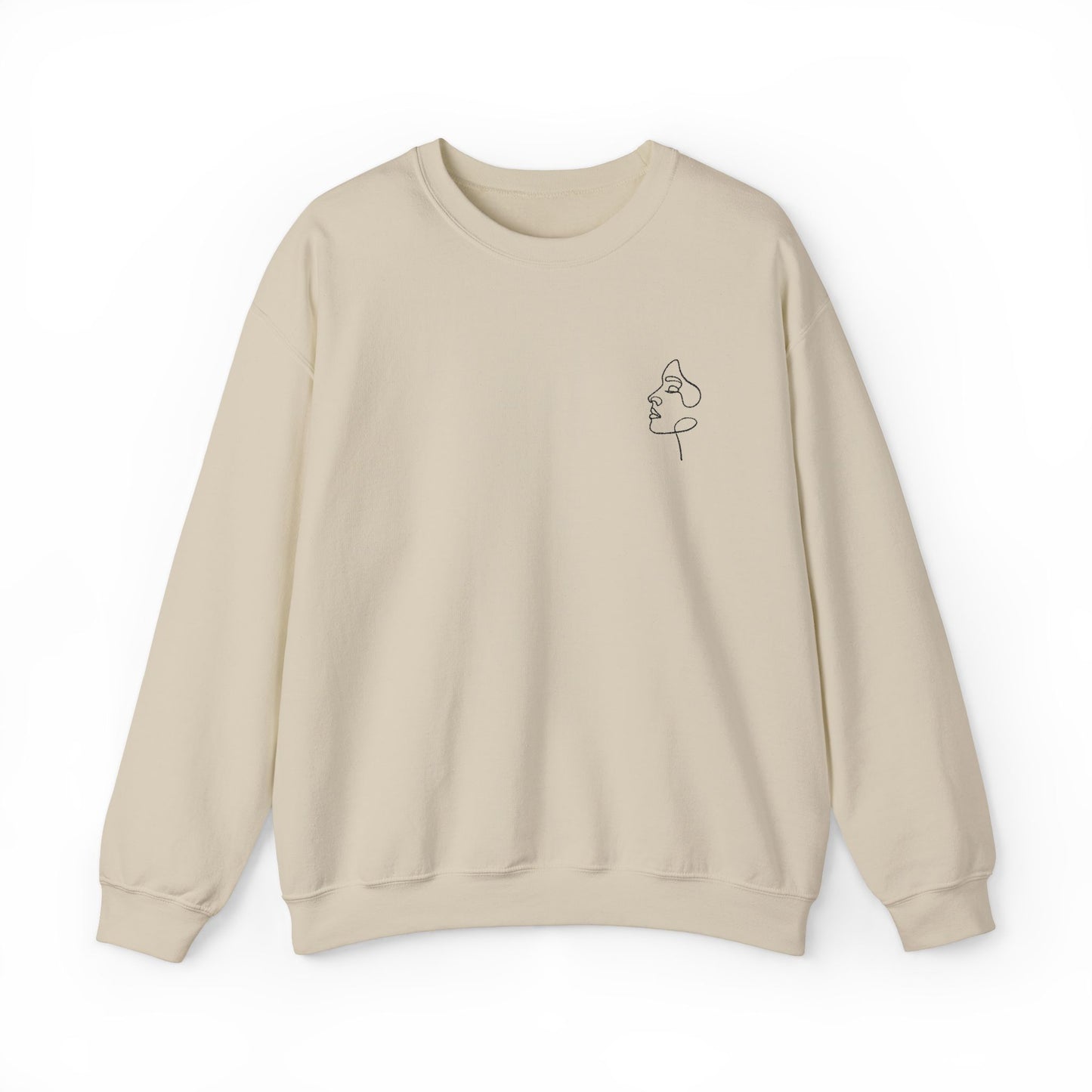 Embroidered Face Minimalist Sweatshirt