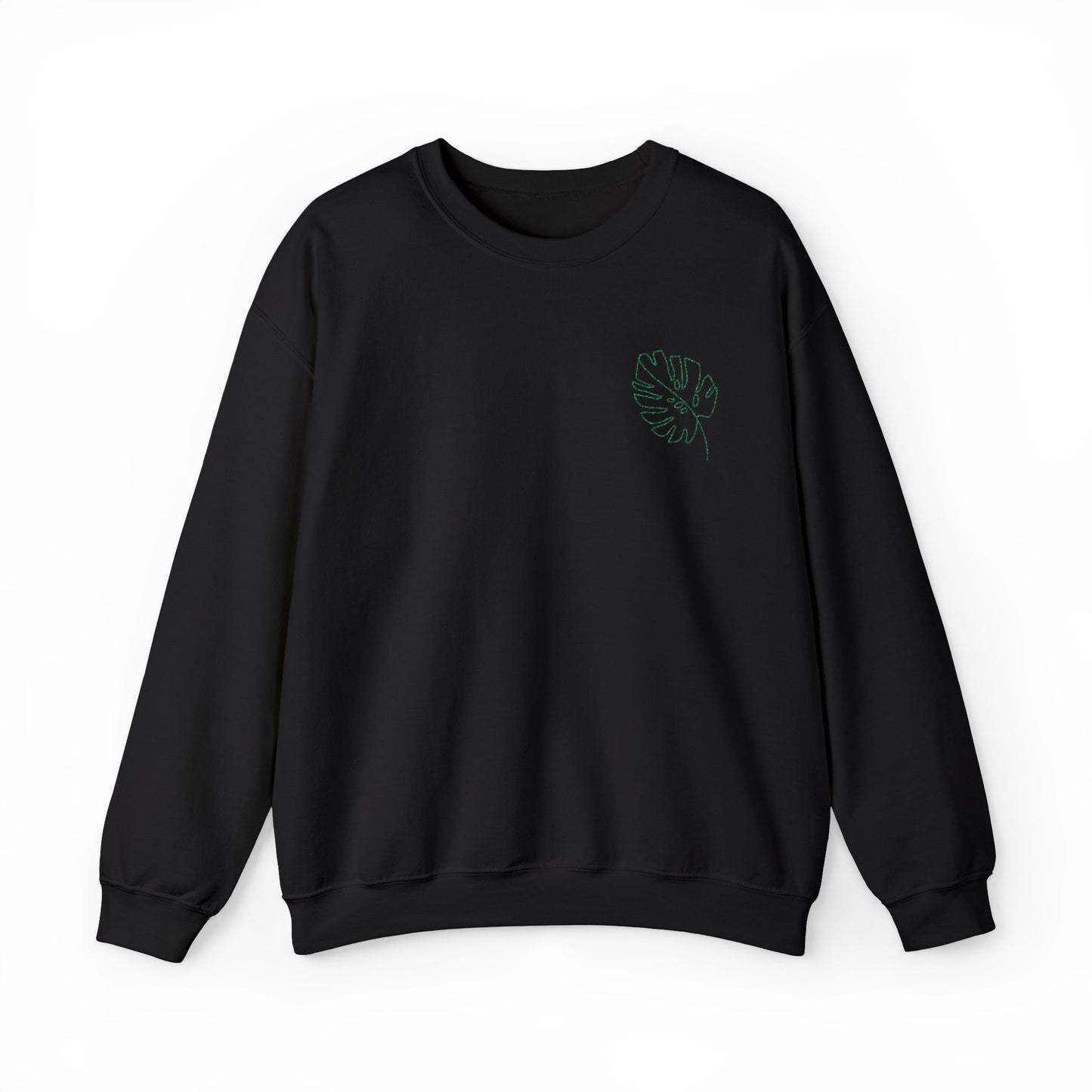 Embroidered Monstera Leaf Sweatshirt