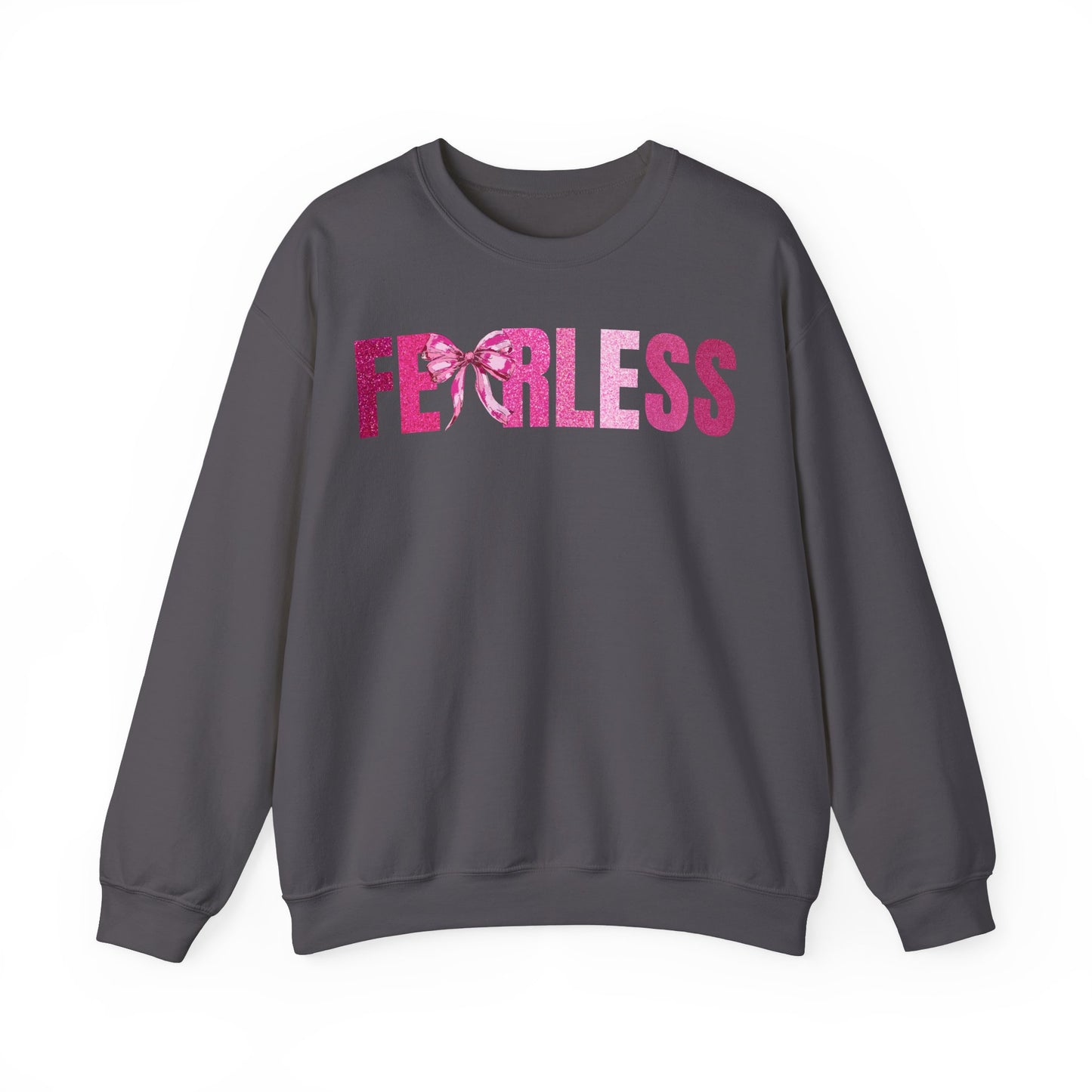 Fearless Glitter Pink Coquette Bow Sweatshirt