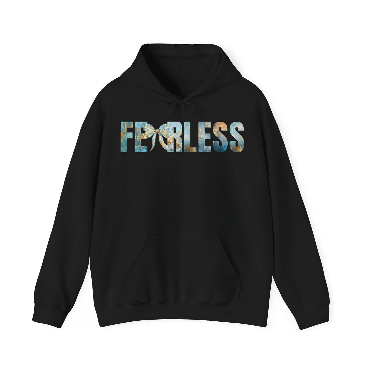Fearless Golden and Blue Coquette Bow Hoodie