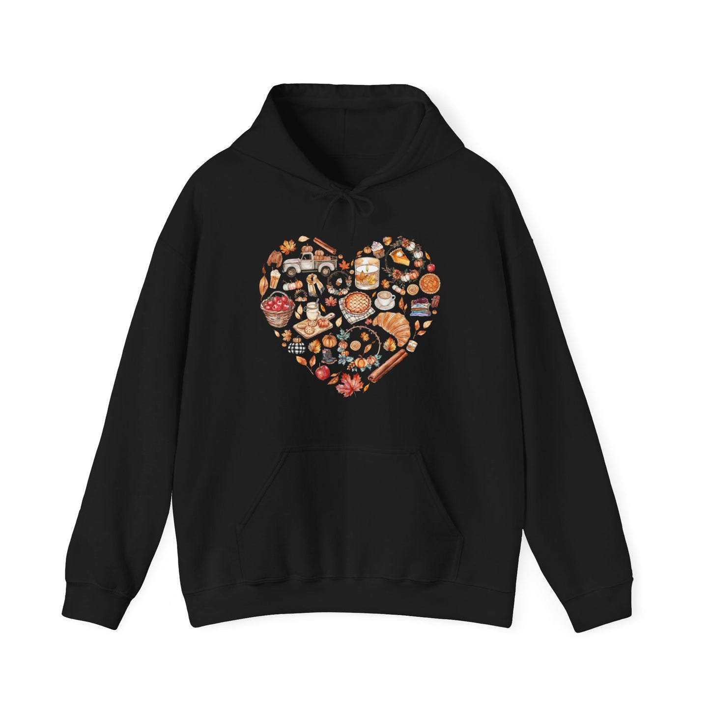 Fall Graphics In Heart Shape Hoodie