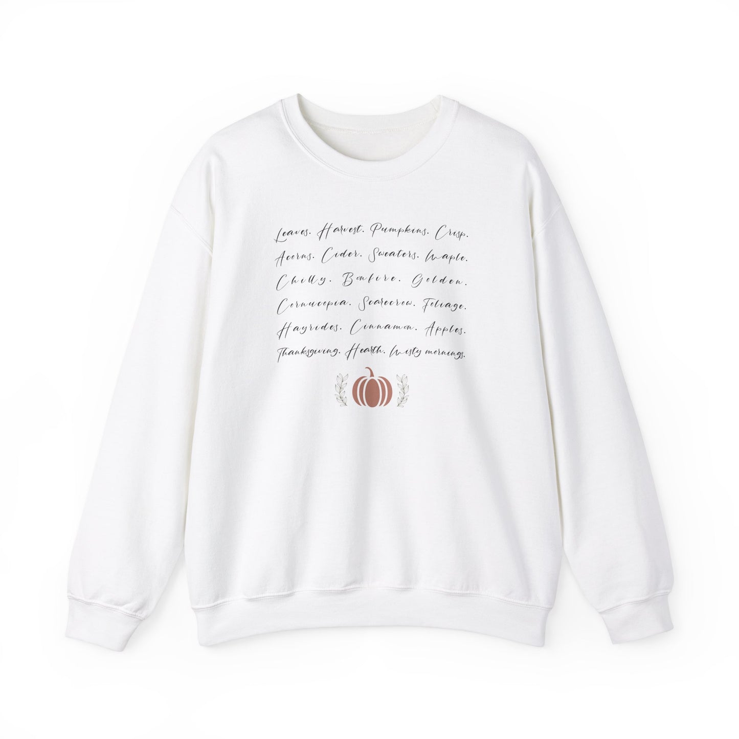 Fall Words in Script Font Sweatshirt