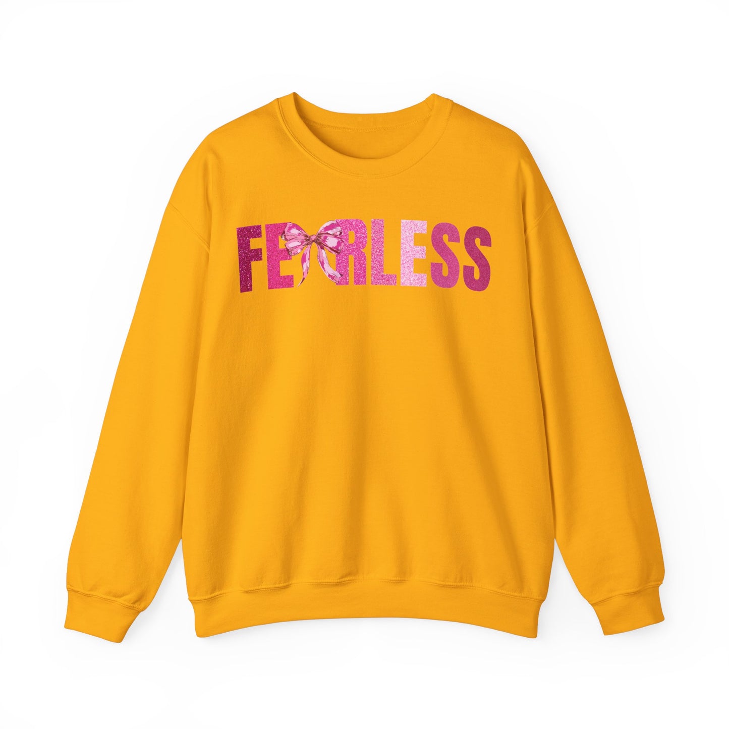 Fearless Glitter Pink Coquette Bow Sweatshirt