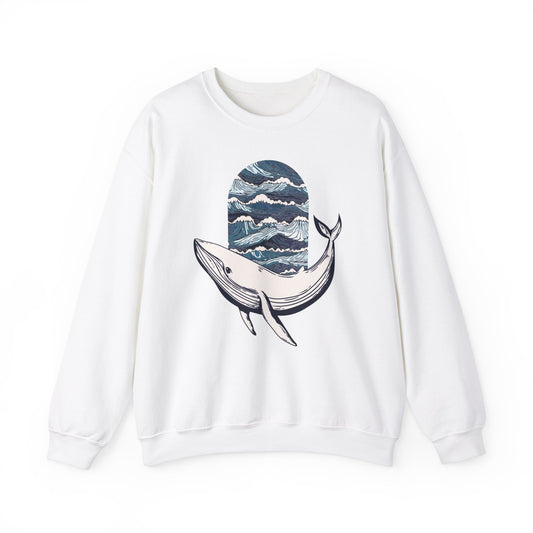 Ocean Waves Whale Sweatshirt