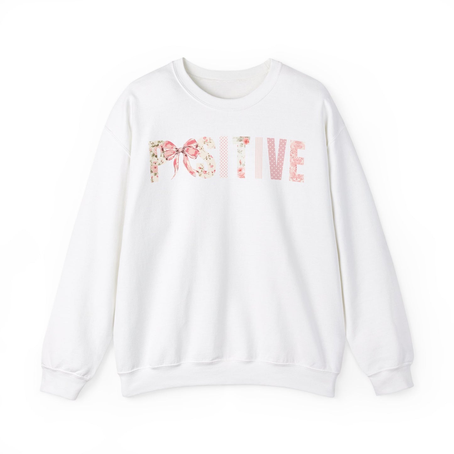 Positive Coquette Bow Pink Floral Patterns Graphic Sweatshirt