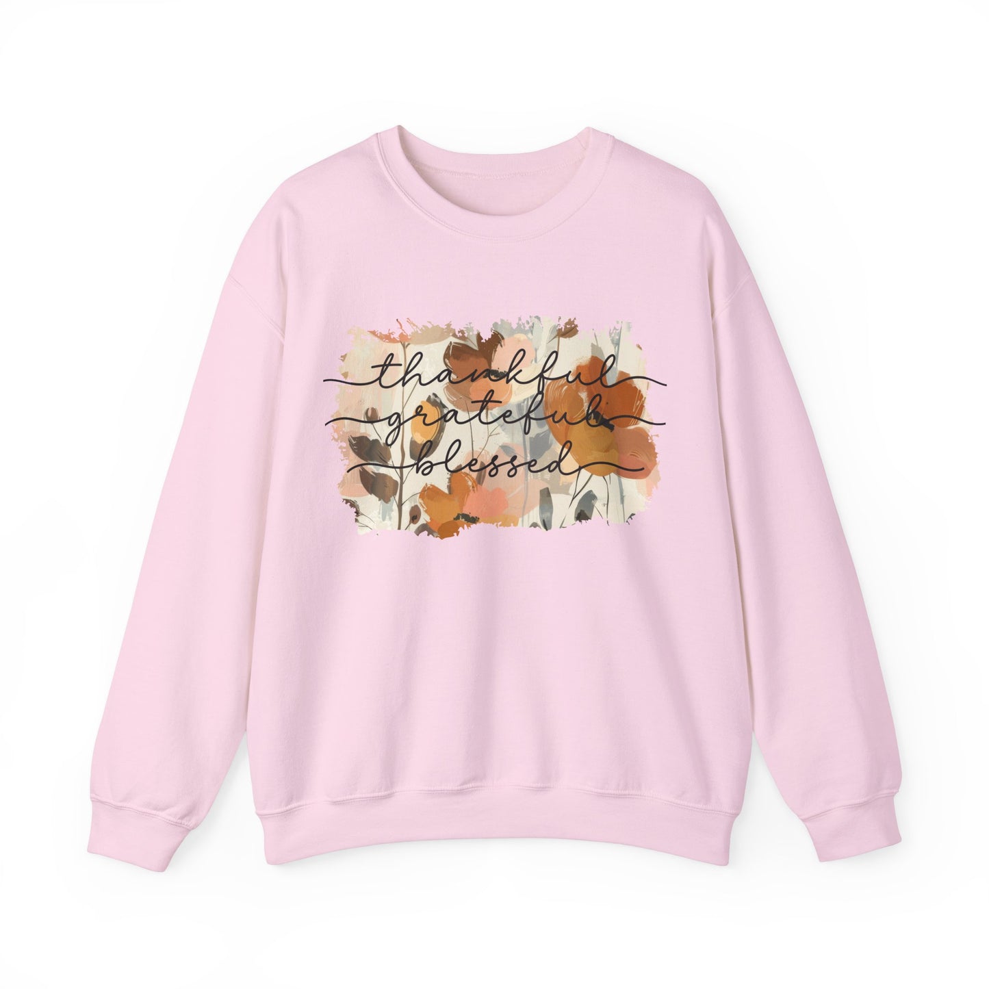 Thankful Grateful Blessed Floral Watercolor Sweatshirt