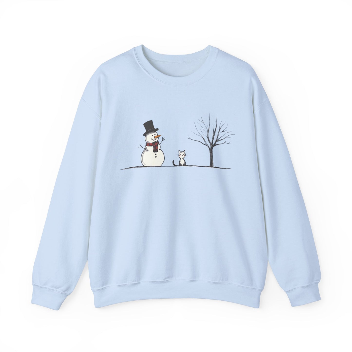 Snowman Tree And Cat Sweatshirt