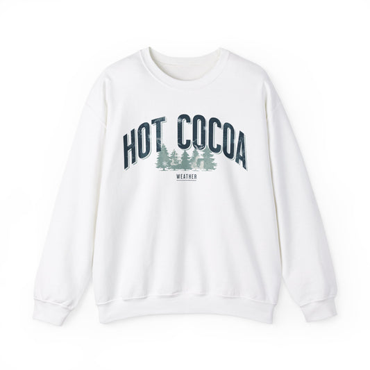 Hot Cocoa Weather Pine Trees and Snow Vintage Sweatshirt