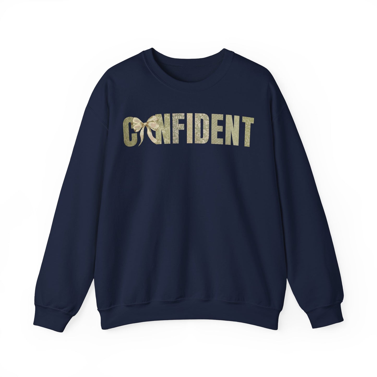 Confident With Coquette Bow Green Pattern Sweatshirt