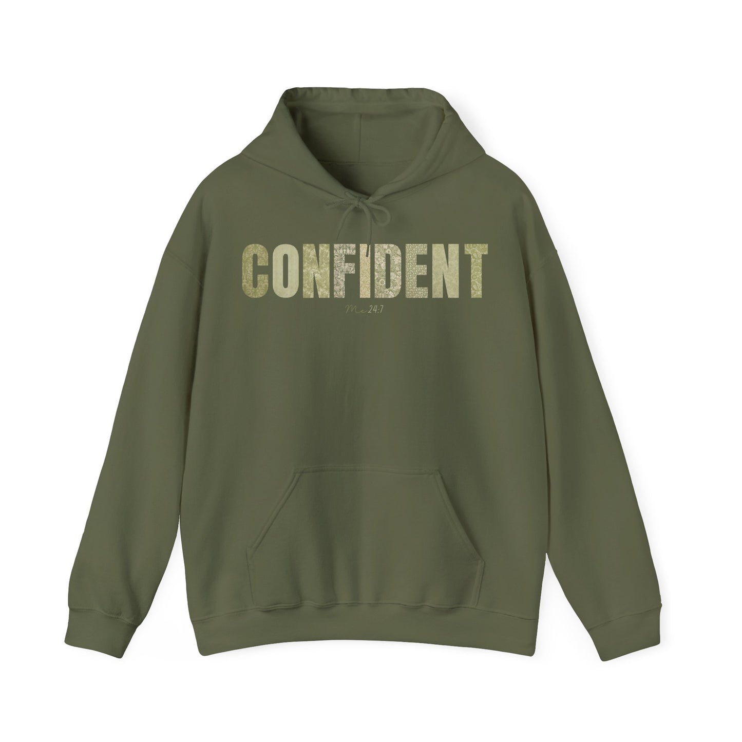 Confident Me 24:7 Green Design Patterns Hoodie