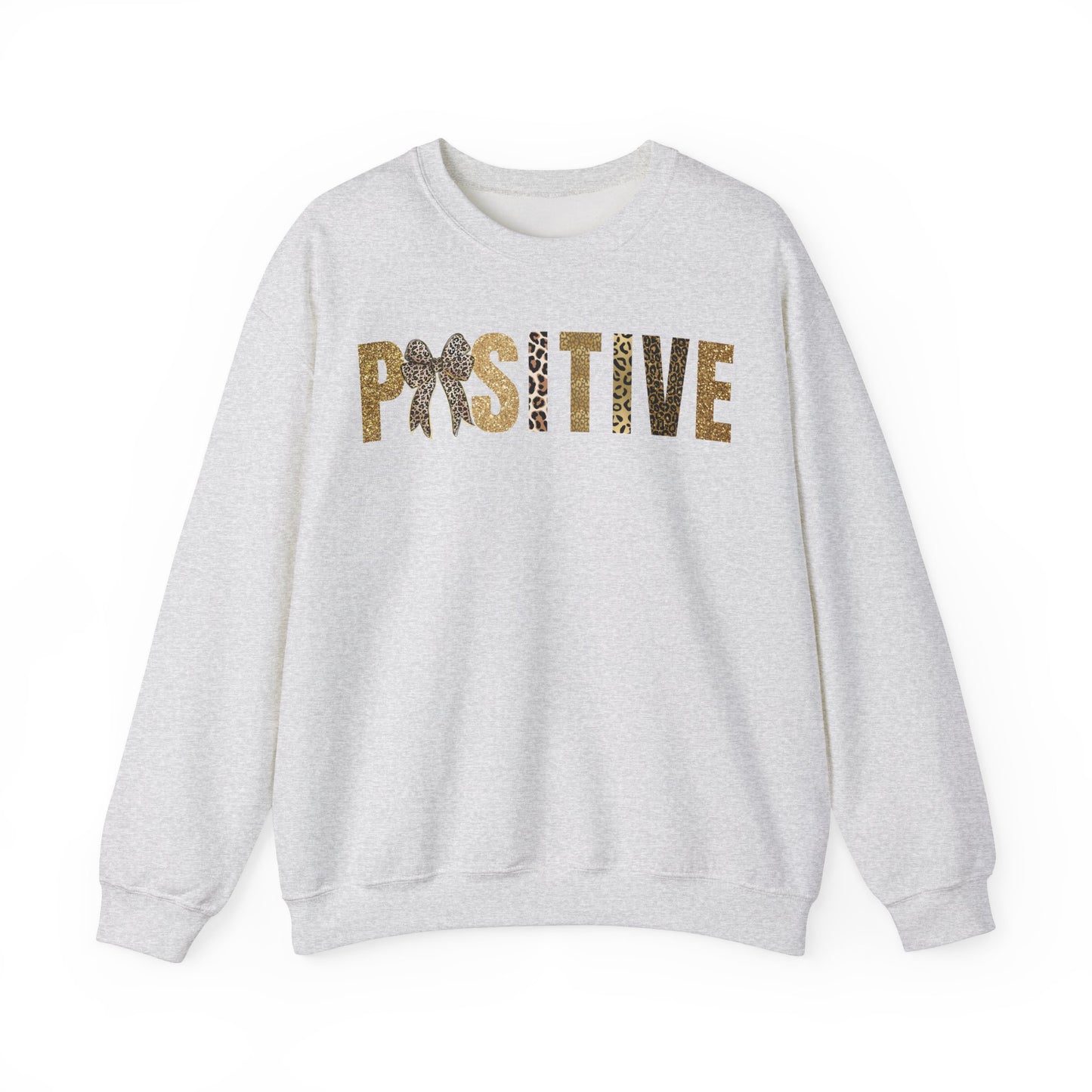 Positive Coquette Bow Glitter Leopard Patterns Sweatshirt