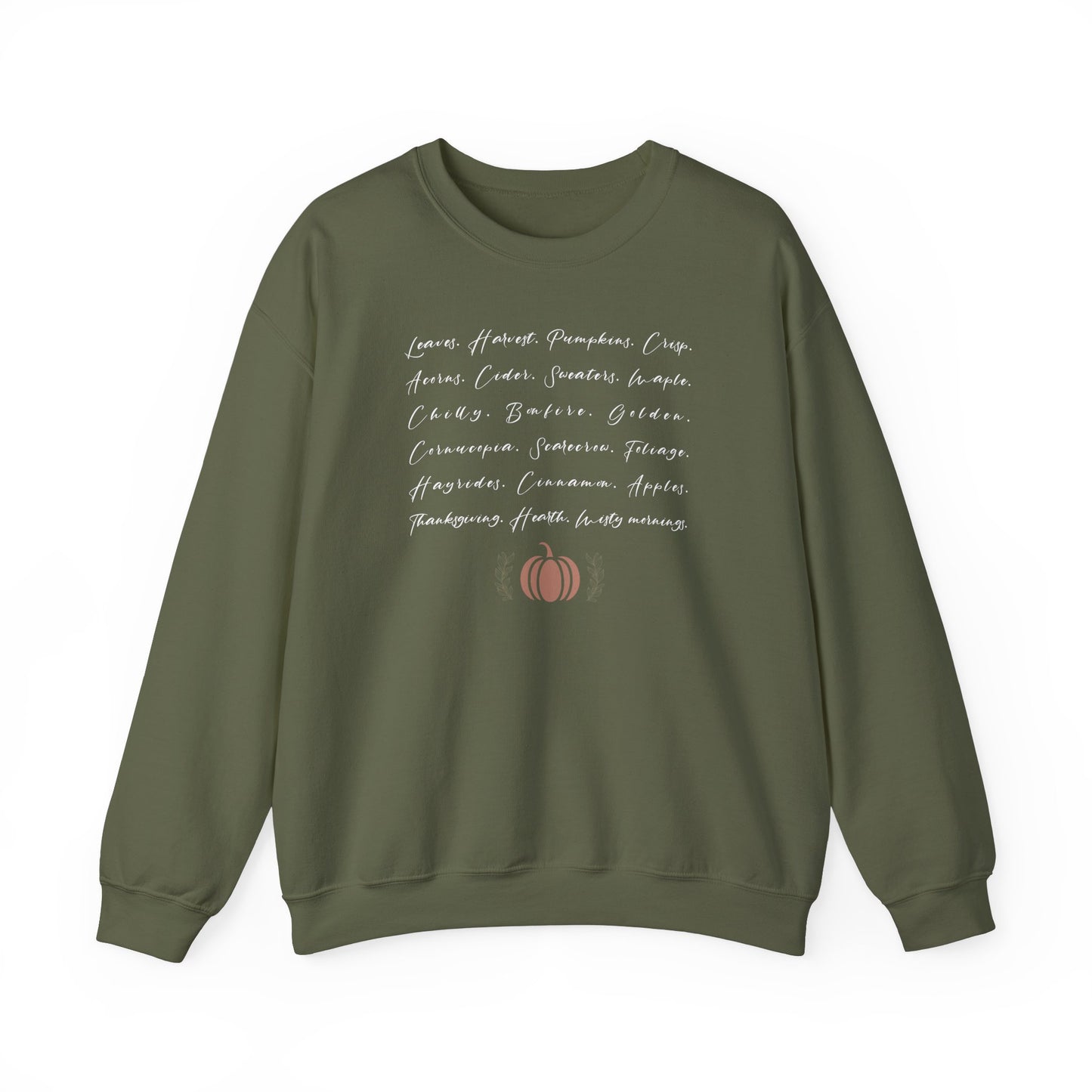 Fall Words in Script Font Sweatshirt