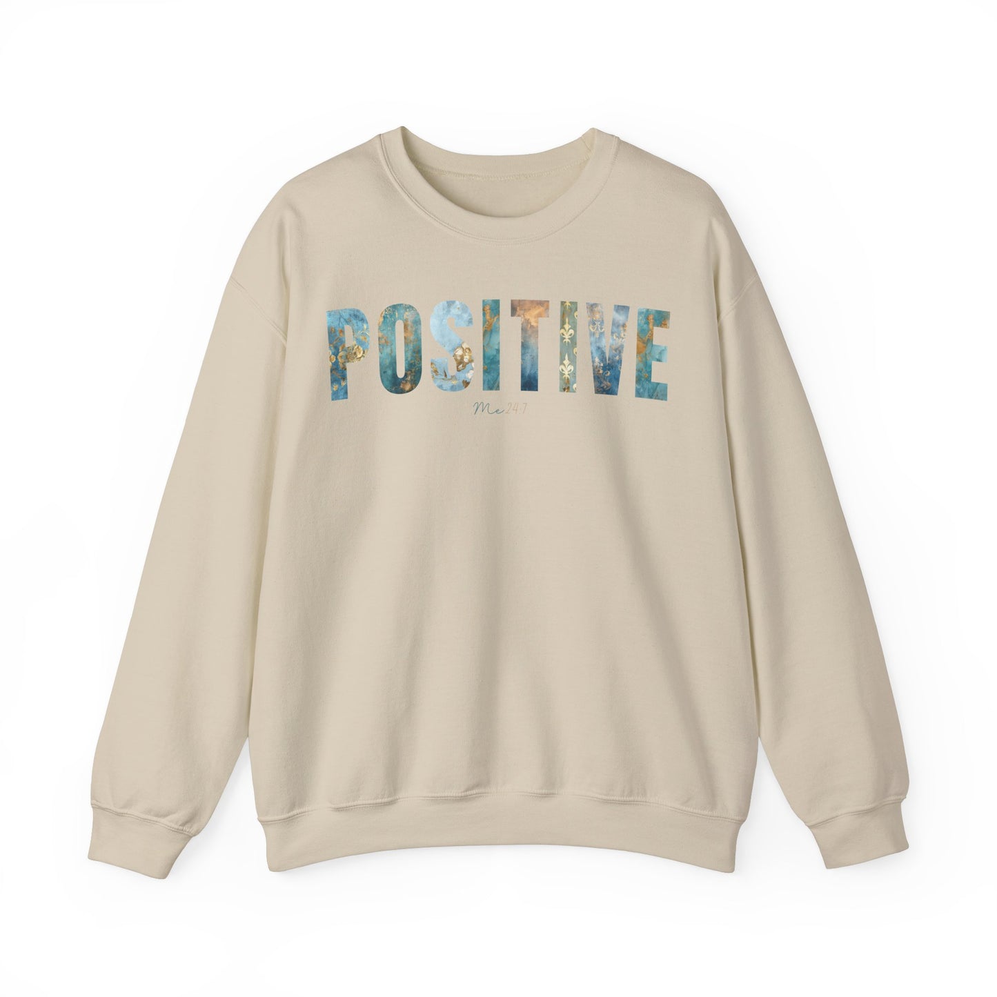 Positive Me 24:7 Blue Golden Patterns Sweatshirt