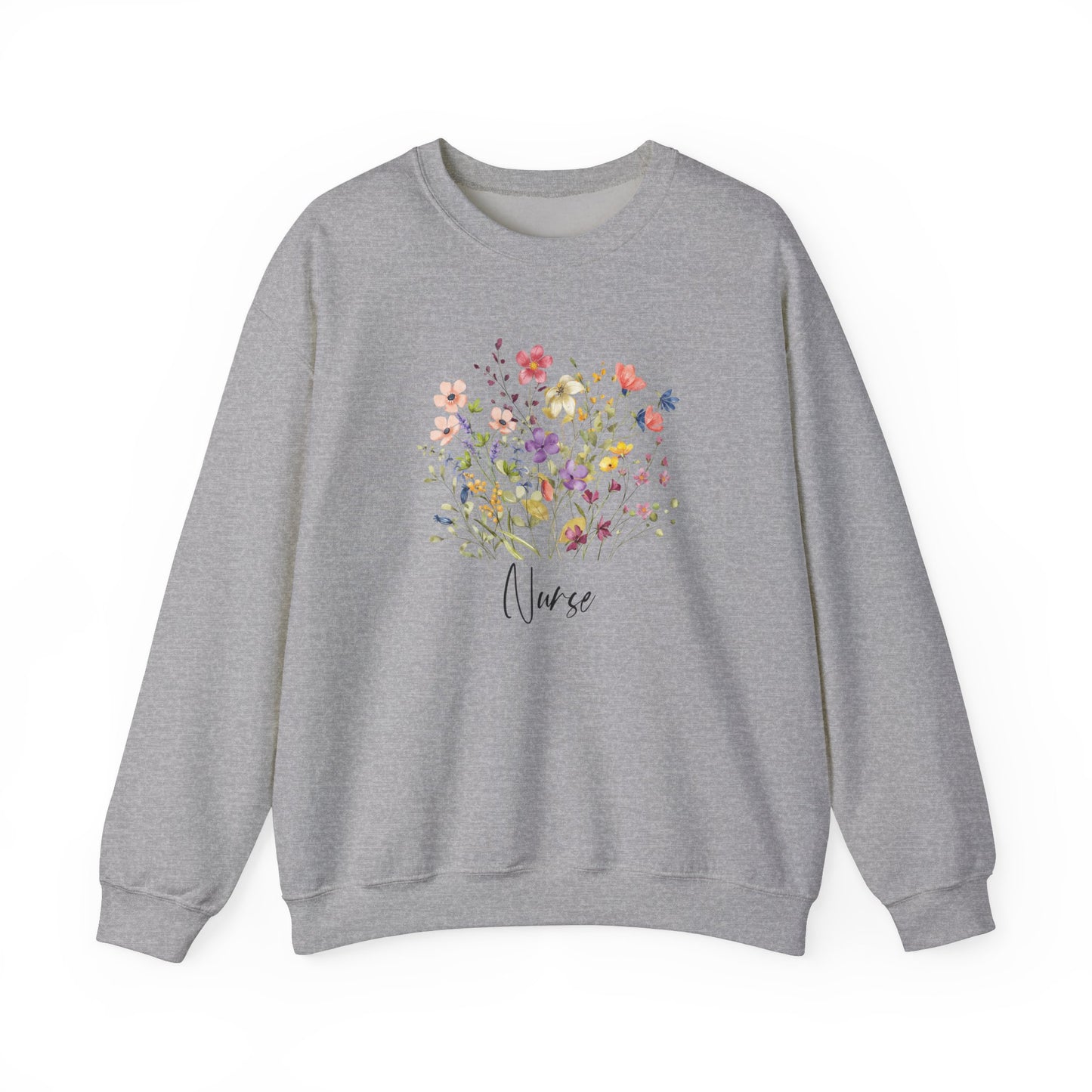 Nurse Wildflowers Graphic Sweatshirt