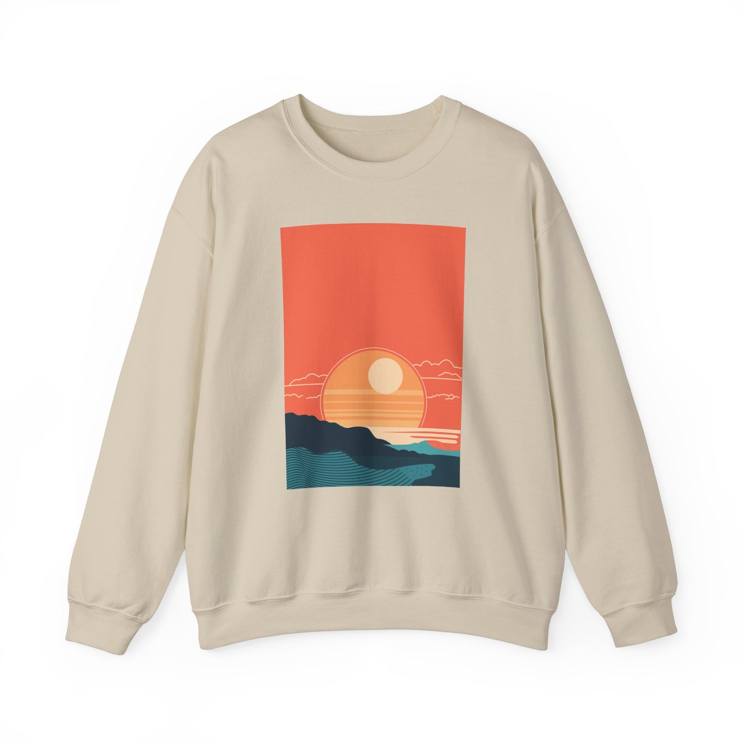 Minimal Boho Sunset Graphic Sweatshirt