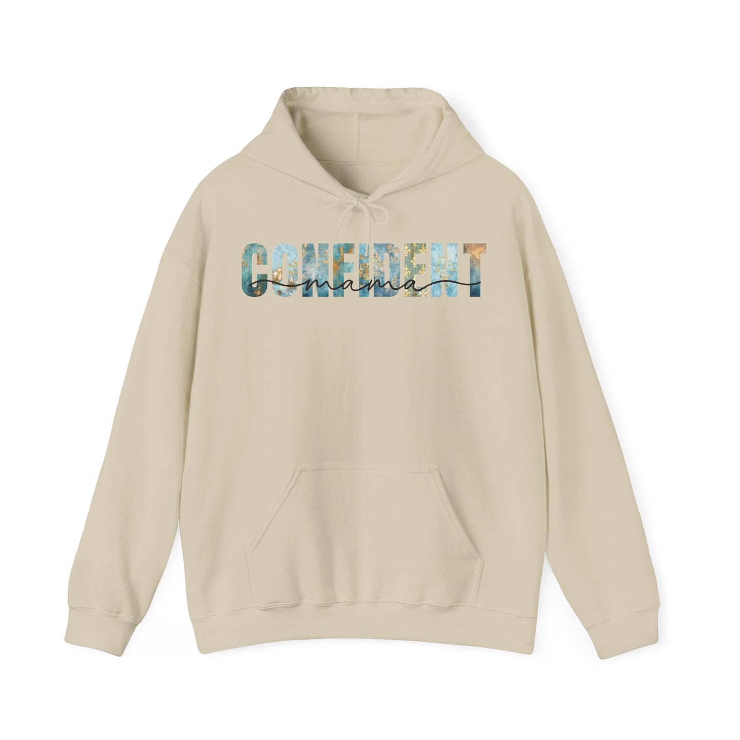 Confident Mama Blue and Golden Patterns Hoodie