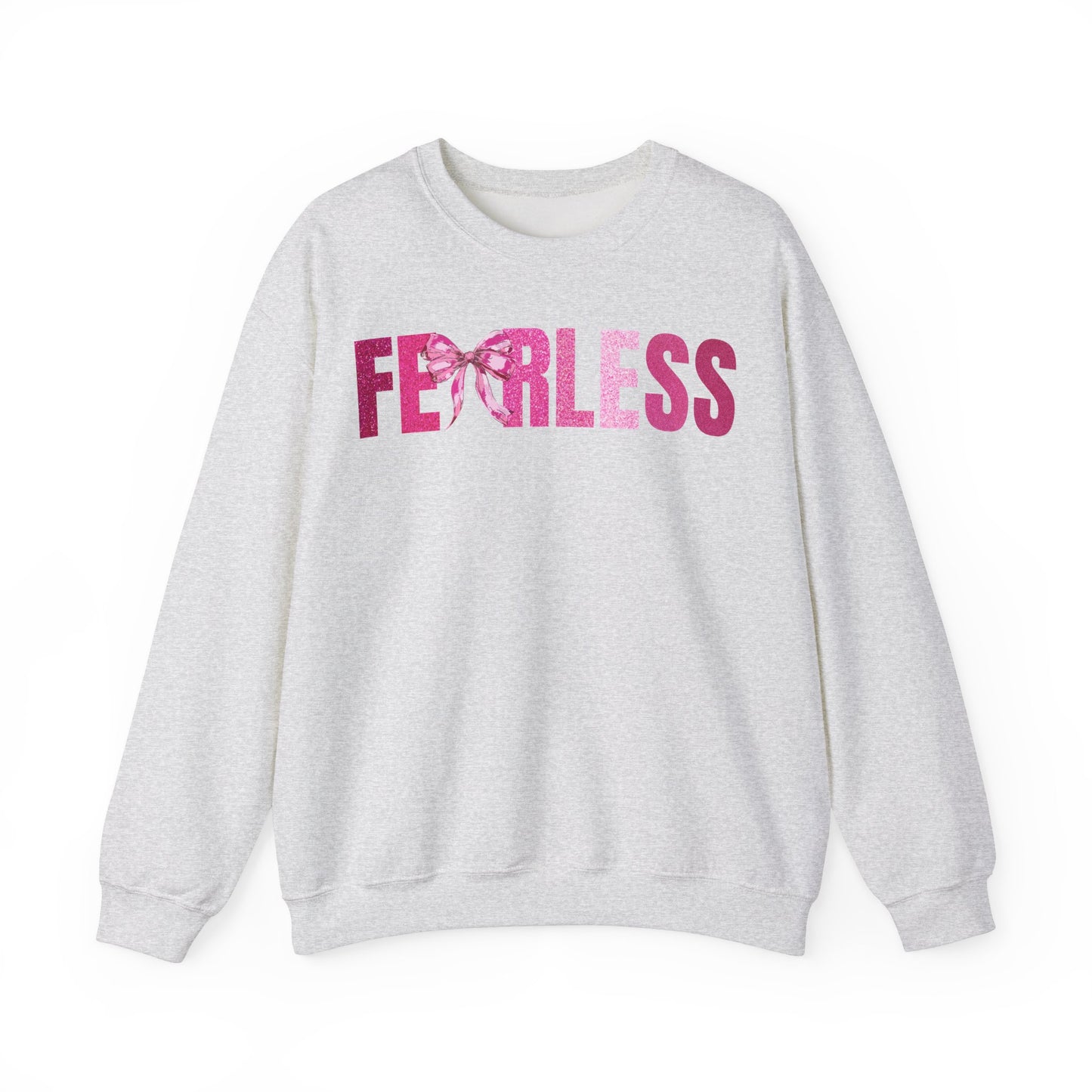 Fearless Glitter Pink Coquette Bow Sweatshirt