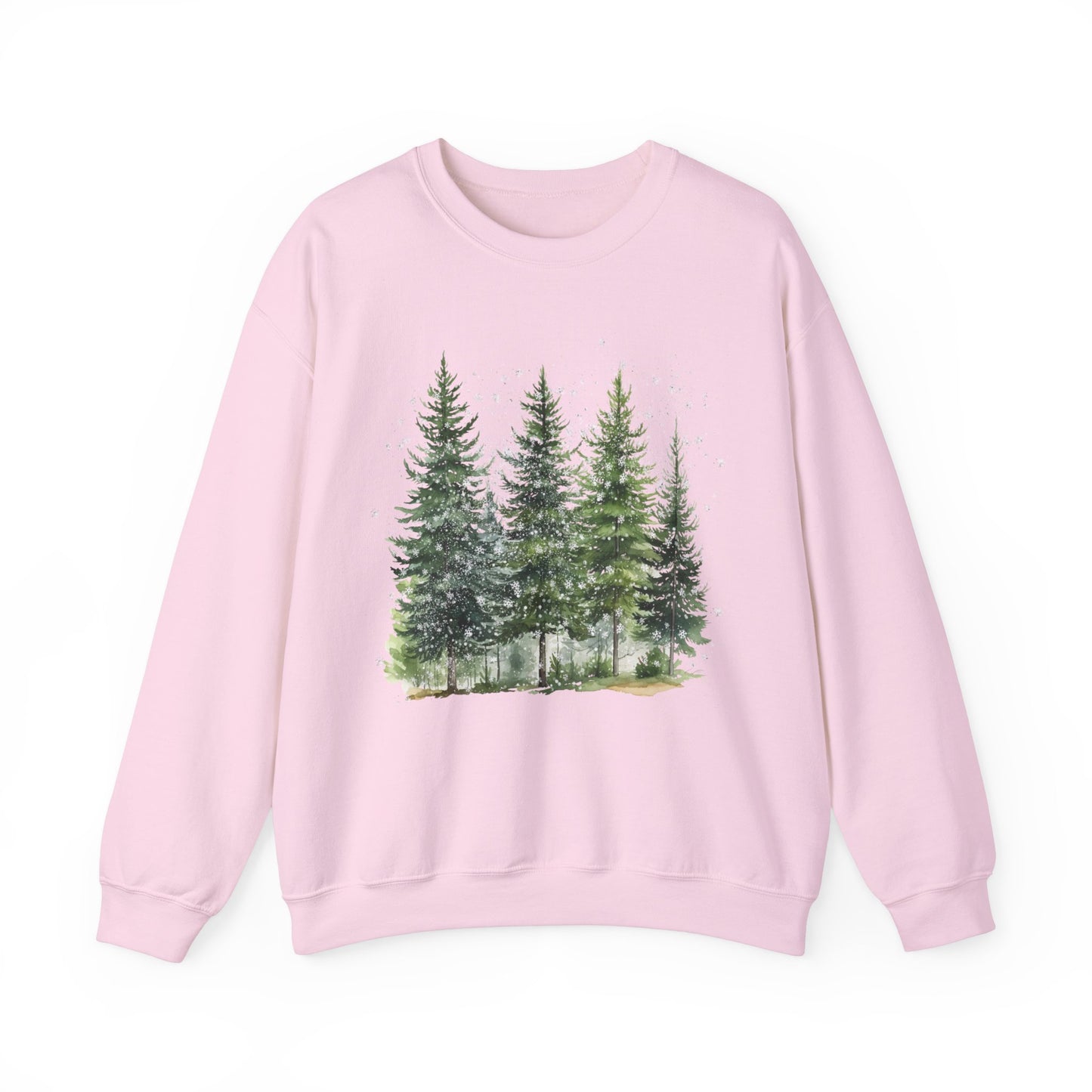 Snowy Pine Trees Graphic Sweatshirt