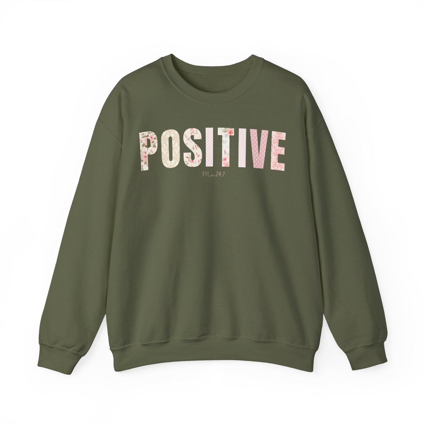 Positive Me 24:7 Pink Floral Patterns Sweatshirt