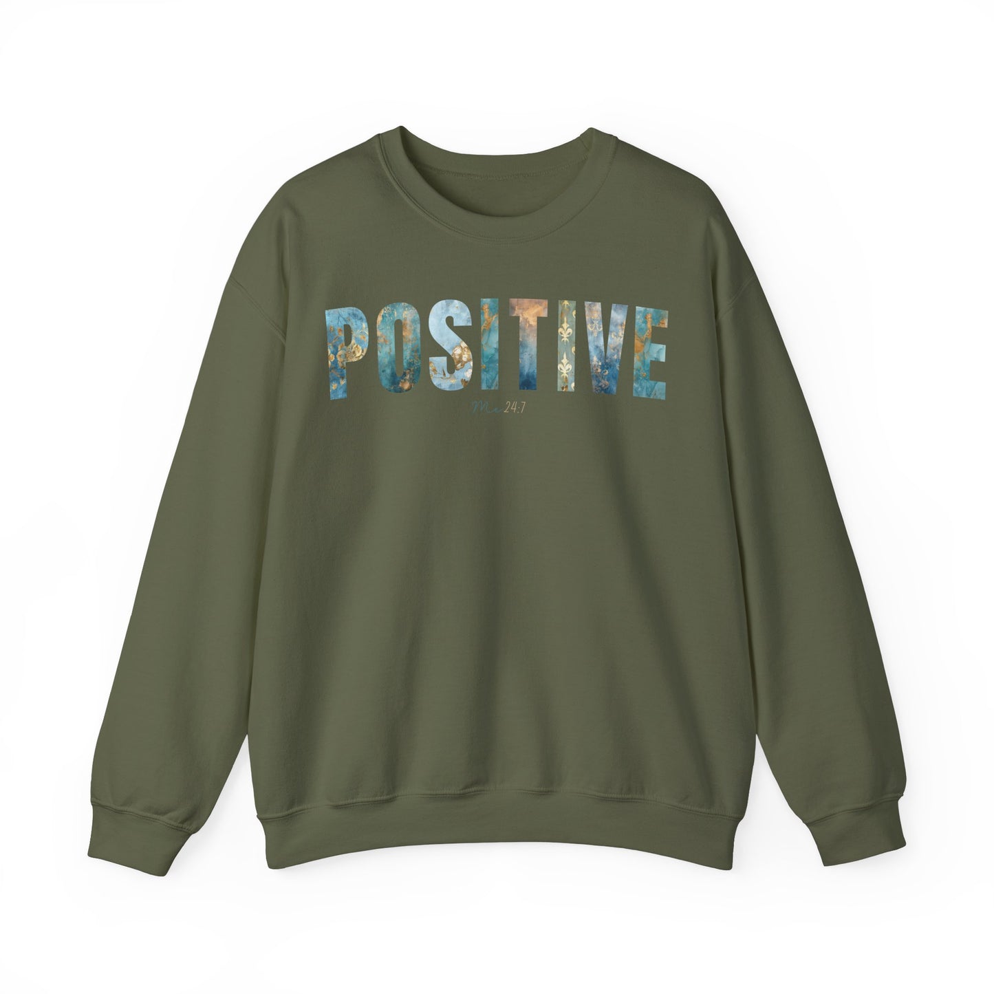 Positive Me 24:7 Blue Golden Patterns Sweatshirt