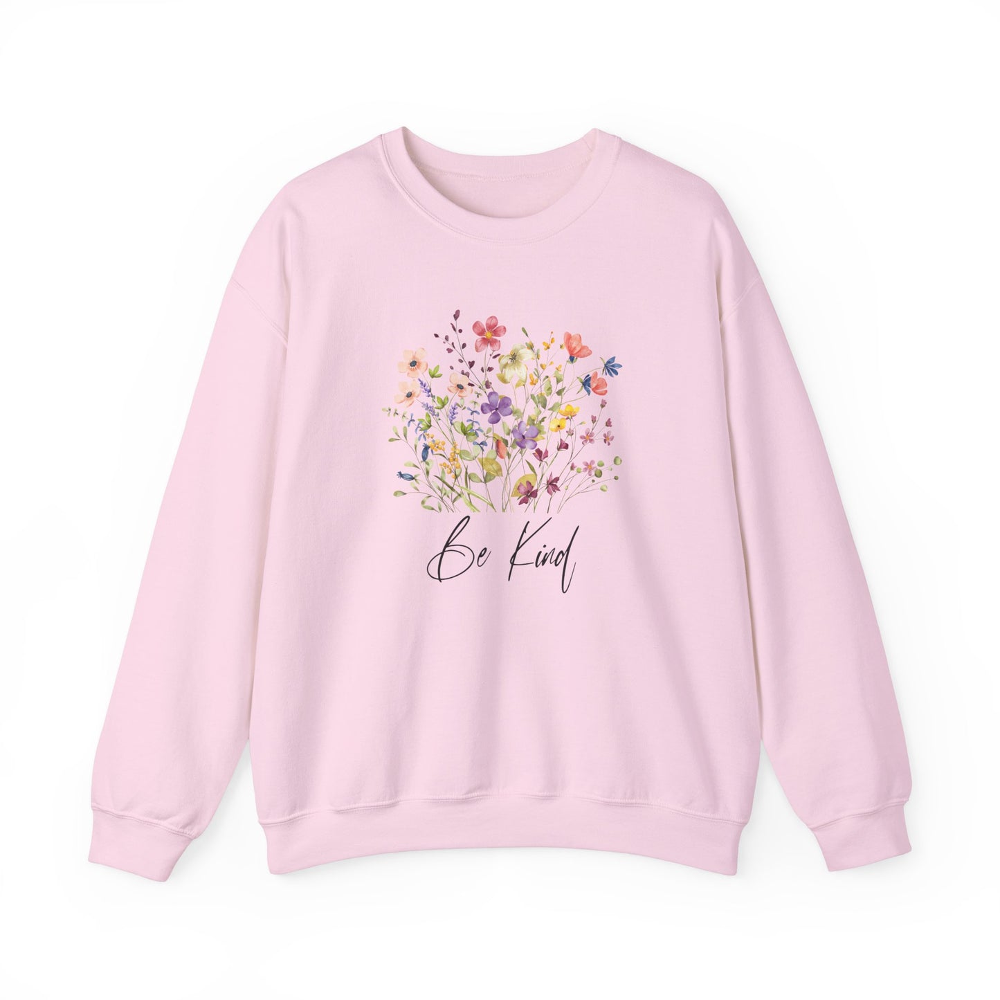 Be Kind Colorful Wildflowers Graphic Sweatshirt