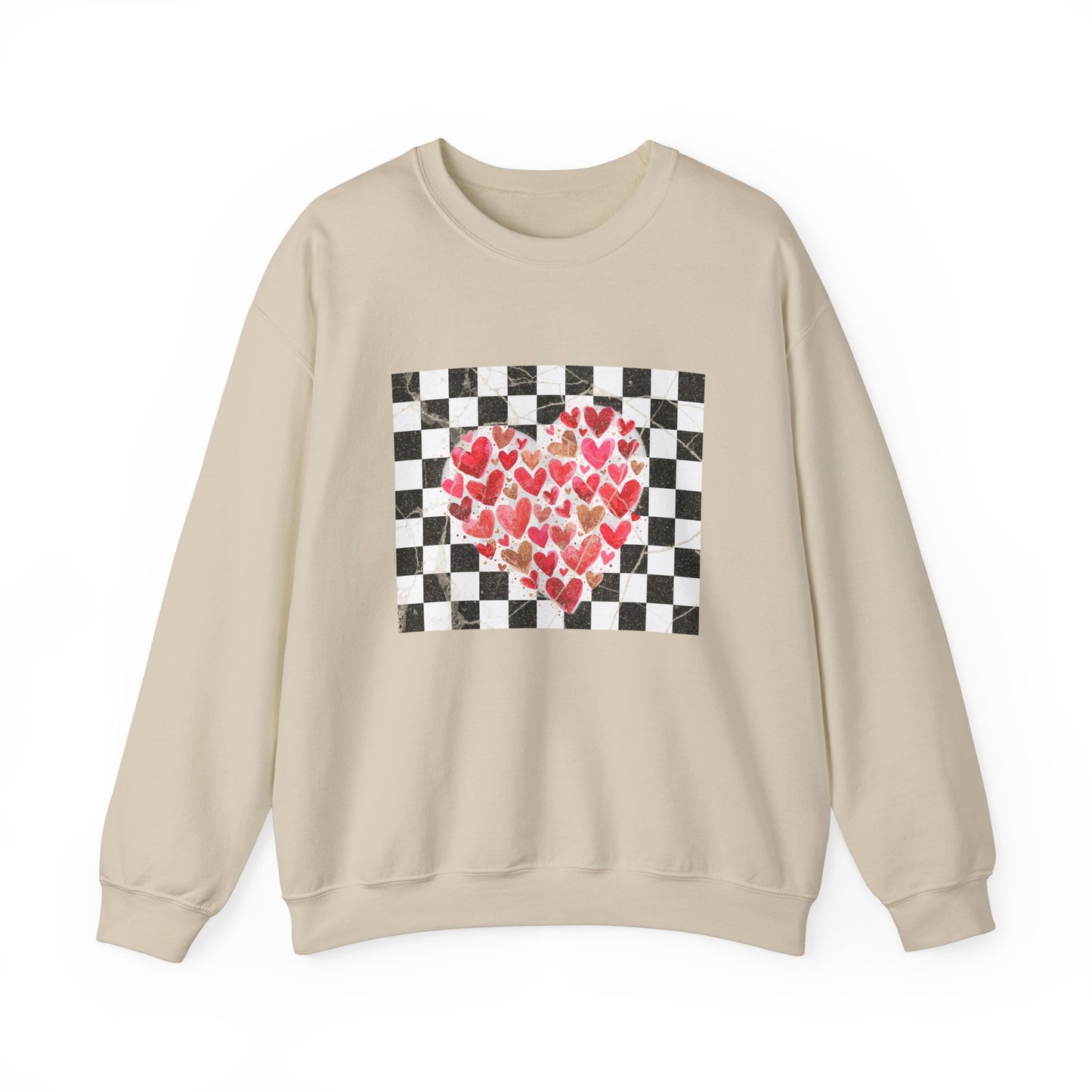 Retro Checkered Heart Sweatshirt